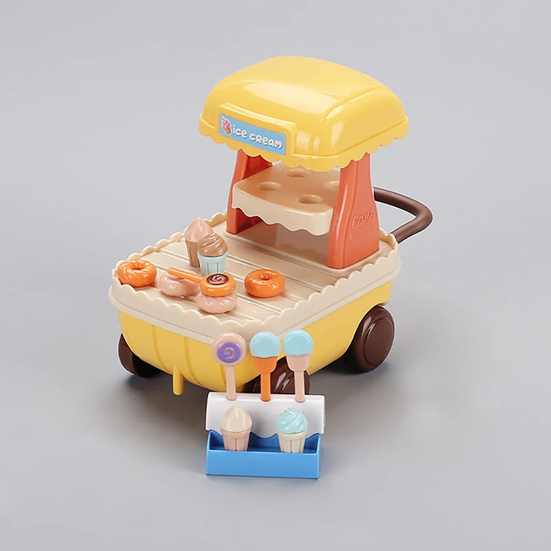 1:12 Roztomilý Miniatúrne Jedálenský Auto Dezert Košíka Simulácia Ice Cream Predajné Modelu Vozidla Doll House Potravín Hračky Model Príslušenstvo
