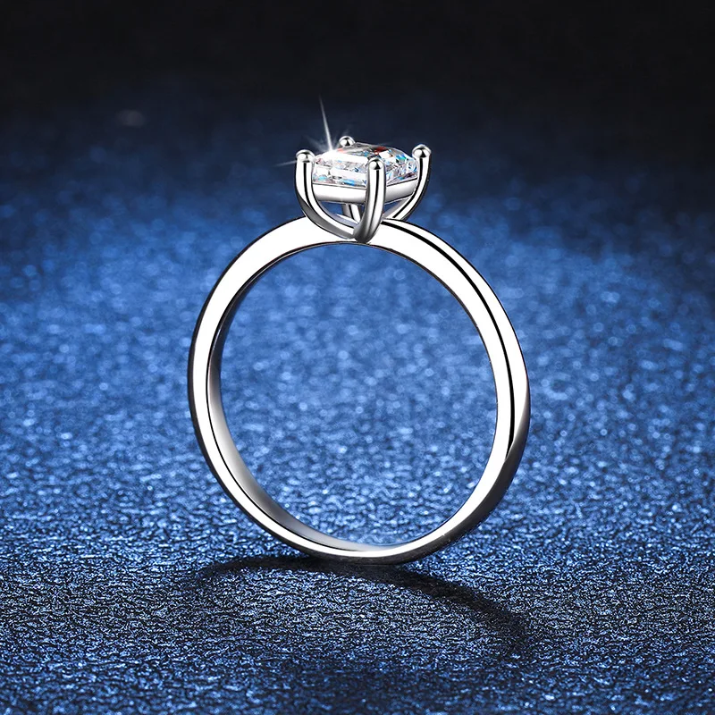 1 Karát Emerald Moissanite Krúžok S925 Sterling Silver Ring D Farba Moissanite Krúžok Zlaté Prstene pre Ženy, Mužov Krúžky