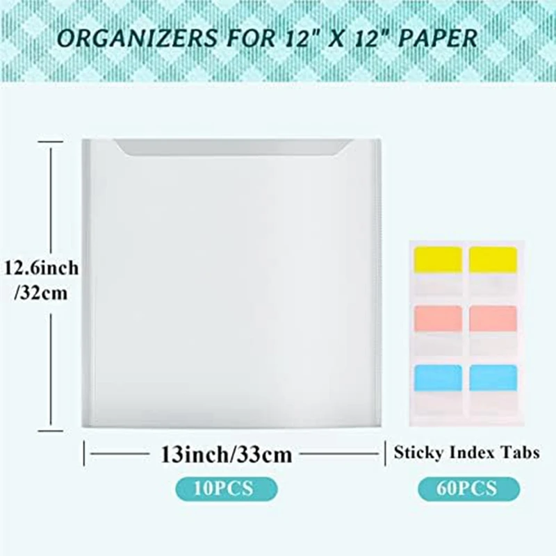 1 Sada S 60 Sticky Indexové Karty, 10 Pack Plastové Papier Úložný Vak Vhodný Pre Držanie Papiera Súbor
