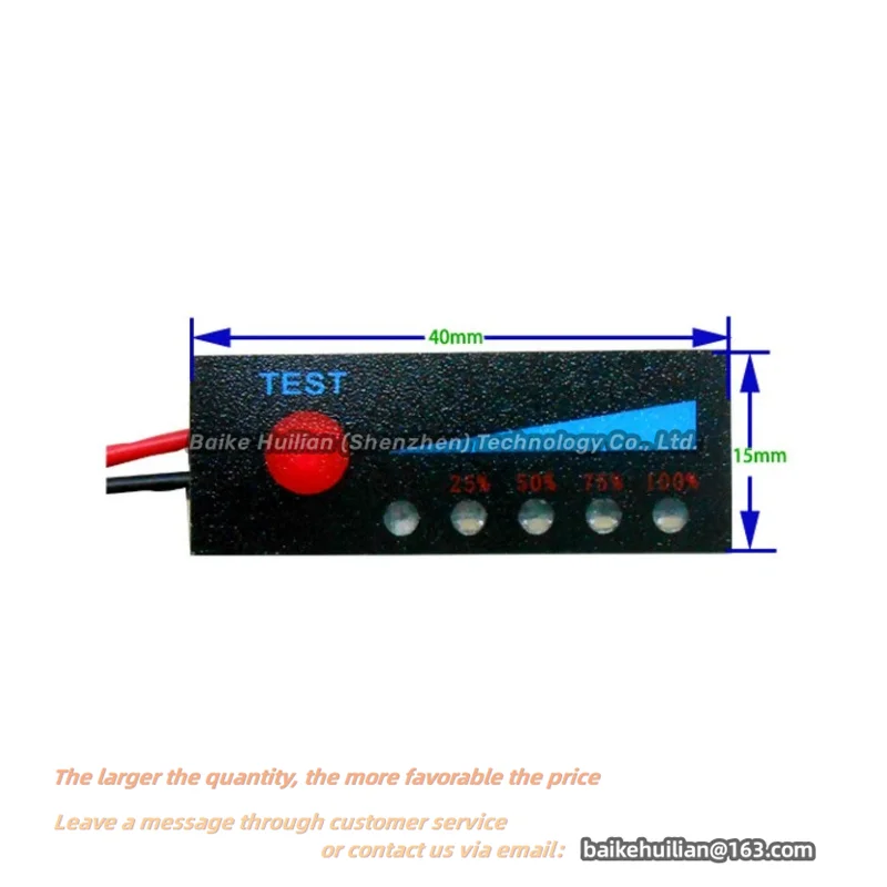 (10 ks/lot)Lítiové batérie, batérie percento indikátor rada 12V/24V/36V/48V/60V/72V nabitia akumulátora