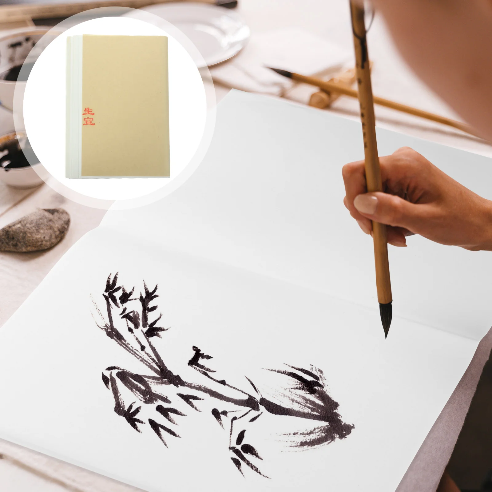100 Listov Surovej Ryže Kartón Papiera DIY pre Maľovanie Štyri Nohy Japonskej Kaligrafie Precvičiť Písanie Xuan