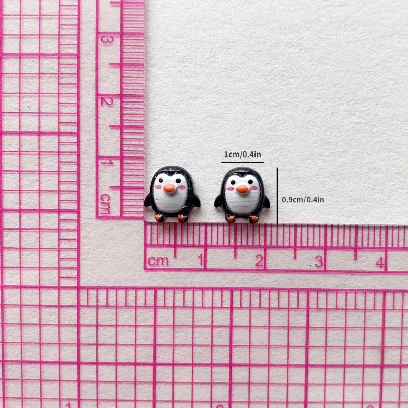 100ks Roztomilý 9mm Živice Mini Penguin Série Ploché Späť Kameň Figúrky DIY Svadobný Album Príslušenstvo