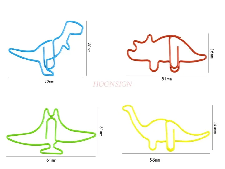 10pcs Farebné Zvierat, Dinosaurov Papier Klip Záložku Tvorivé Roztomilý Plastové Cartoon Pin Darček