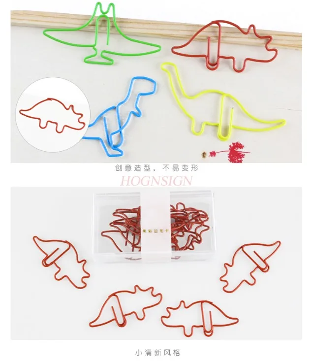 10pcs Farebné Zvierat, Dinosaurov Papier Klip Záložku Tvorivé Roztomilý Plastové Cartoon Pin Darček