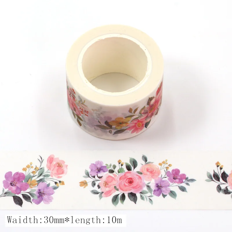 10pcs/veľa 30mm*10m Akvarel Kvety Kvetinové Washi Pásky Scrapbooking papiernických Lepidlo Maskovacie Pásky, samolepky