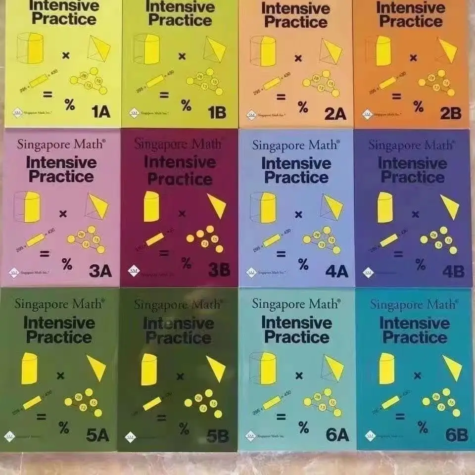 12books/set Singapur Matematika Intenzívneho Cvičenia Základnej Školy Raného Vzdelávania Detí Knihy