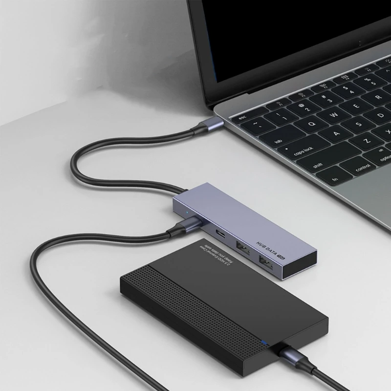 16FB 4 Porty Efektívne USB napájací Adaptér 10Gbps C Rozbočovač pre Notebook USB, C, USB C Splitter