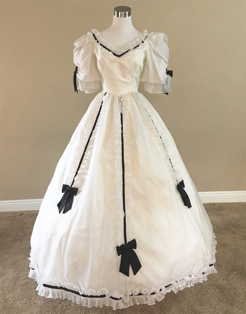 18. Storočia Viktoriánskej Občianskej Vojny Kostým Biely plesové Šaty, Ženy, Dievča, Fantasy Biela Princezná Šaty Svadobné Šaty