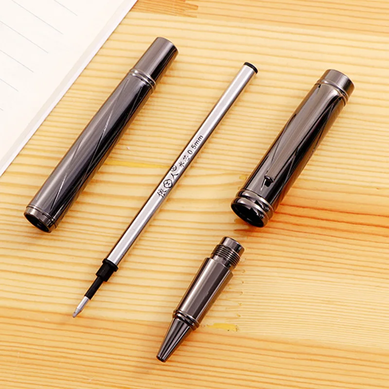 1pcs kvalitné luxusné guľôčkové pero šedá stereo line obchod office 0,5 mm nib loptu guličkové pero, nové