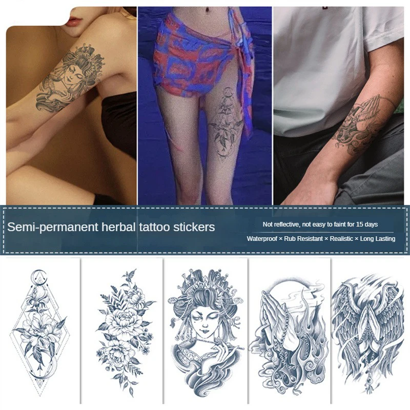 1PCS Nepremokavé Dočasné Tetovanie Nálepky Henna Mehndi Totem Flash Tatto Motýľ Kvet Ruky, Prsty Body Art Rameno Falošné Tetovanie