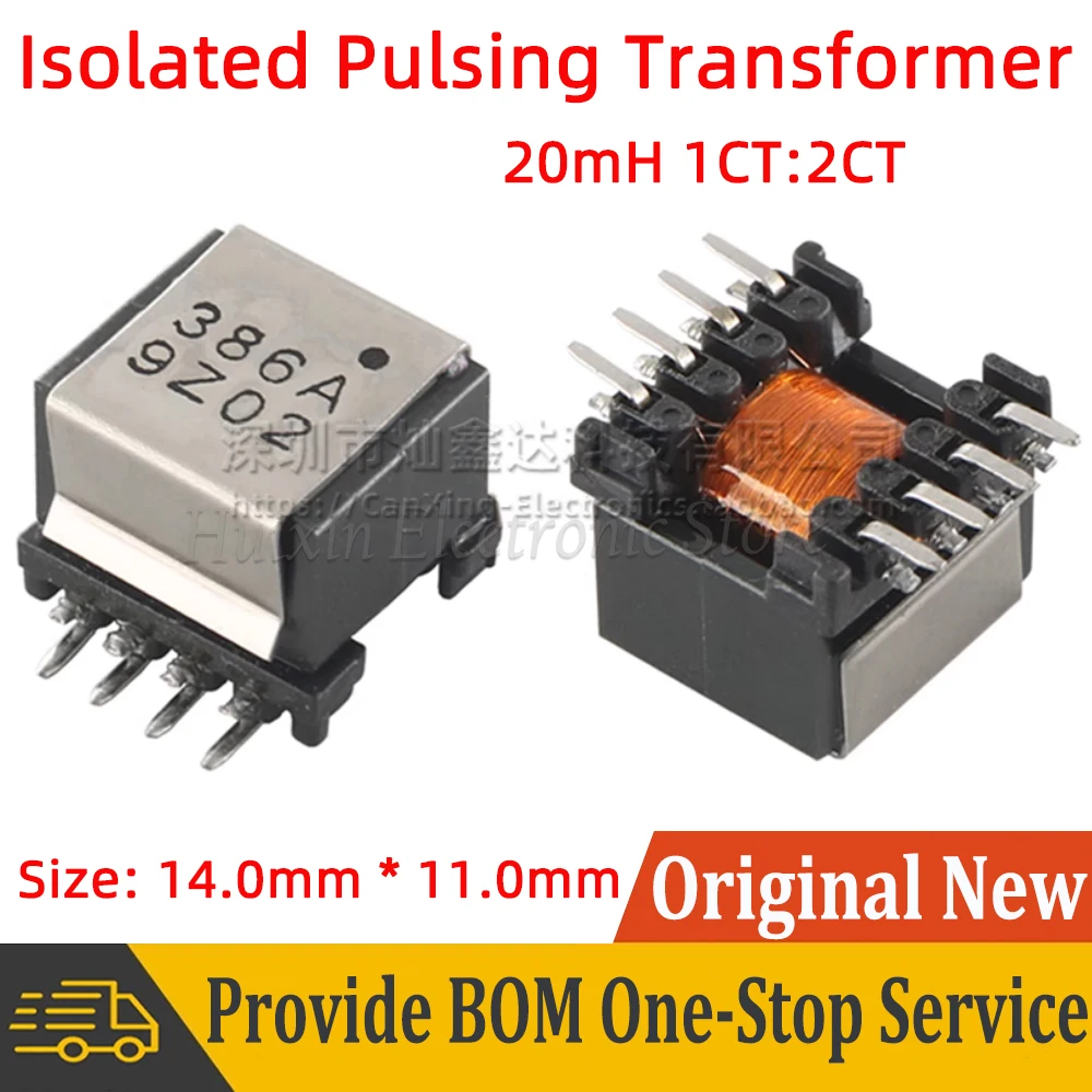 2 ks SMD Vysoká Frekvencia Izolovaných Signál Pulzujúca Transformer Využitý prevodový Pomer 1CT:2CT Indukčnosti 20mH TRTEPC9.8-0386A