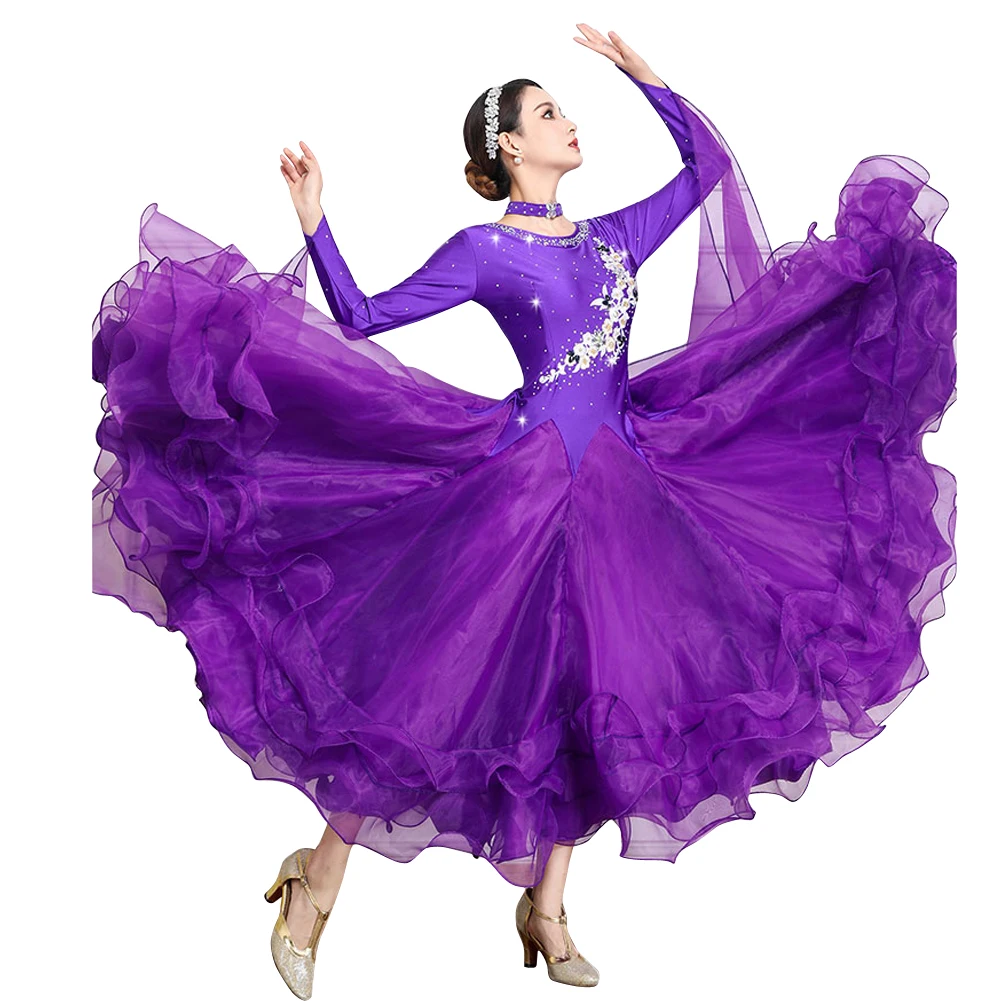 2022 Moderného Tanca Nosiť Žena Lady Nový Spoločenský Súťaže Fáze Kostým Ženy Big Swing Šaty Valčík Výkon Oblečenie
