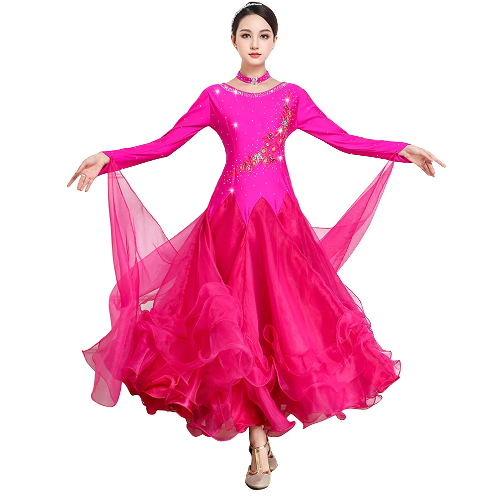 2022 Moderného Tanca Nosiť Žena Lady Nový Spoločenský Súťaže Fáze Kostým Ženy Big Swing Šaty Valčík Výkon Oblečenie