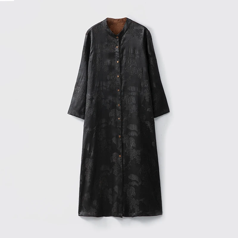 2023 dámskej Módy Jeseň/Zima Nové 50MM Xiangyun Shaguan Le Krepové Kabát Prírodné Moruša Hodváb Vlna Zmiešané Tričko Šaty
