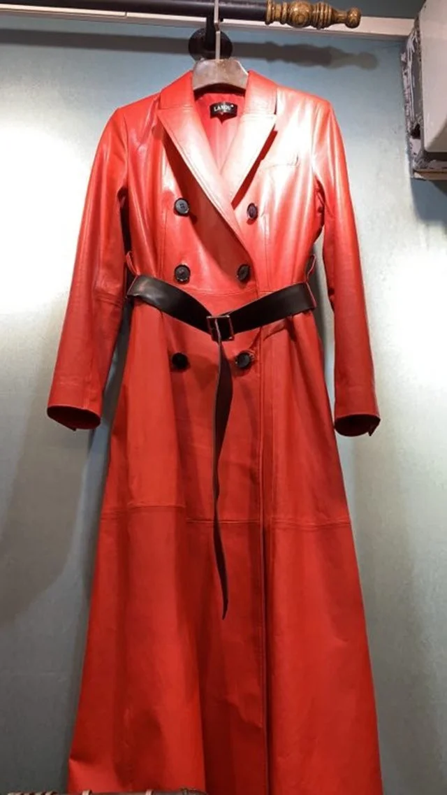 2023 Nové 100% Reálne Originálne Kožené Bundy Jeseň Kabát Ženy Oblečenie Kórejský Vintage Dlhej Ovčej Kabát Žena Bundy