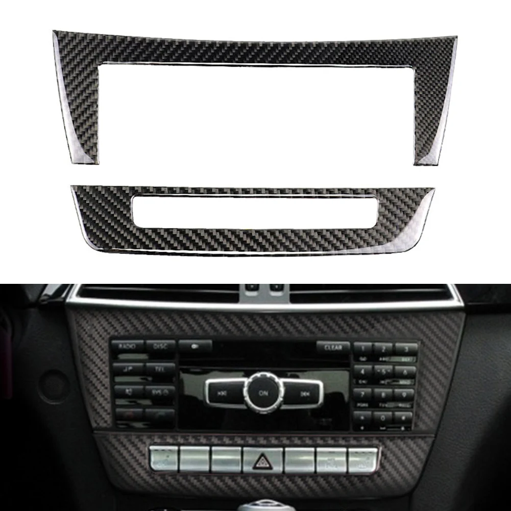 2x Uhlíkových Vlákien Auto Konzoly CD Panel Výbava Pre Mercedes-Benz C Trieda W204 2010 2011 2012 2013
