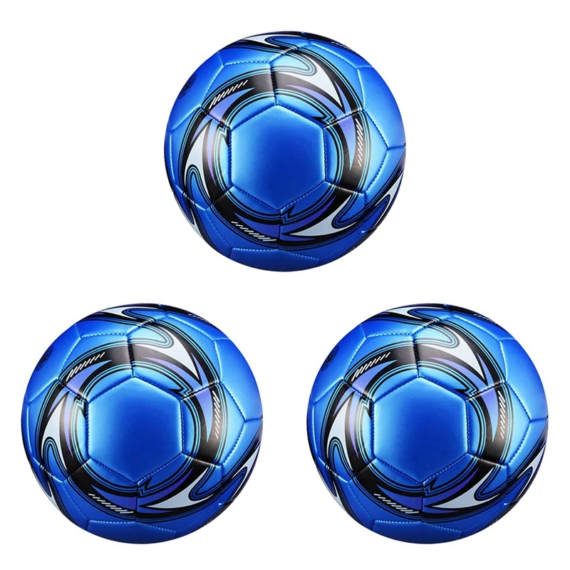 3X Odborná Futbalová Lopta Veľkosť 5 Úradný Futbalový Tréning Futbalová Lopta Súťaže Vonkajšie Futbal, Modrá