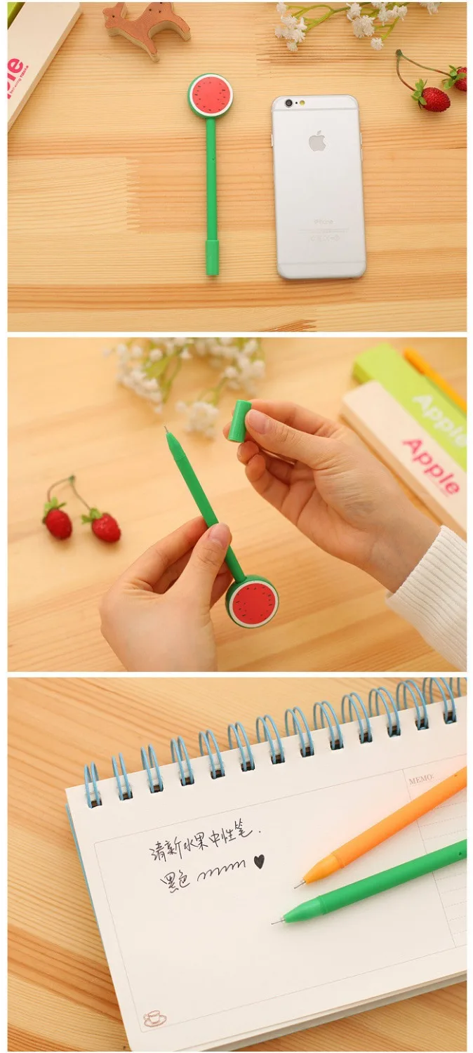 4 ks/Veľa Kawaii Krásne Ovocie-Farba 0,5 mm Ihla-Tip Gélové Pero pre Školy Grafické efekty & Office,