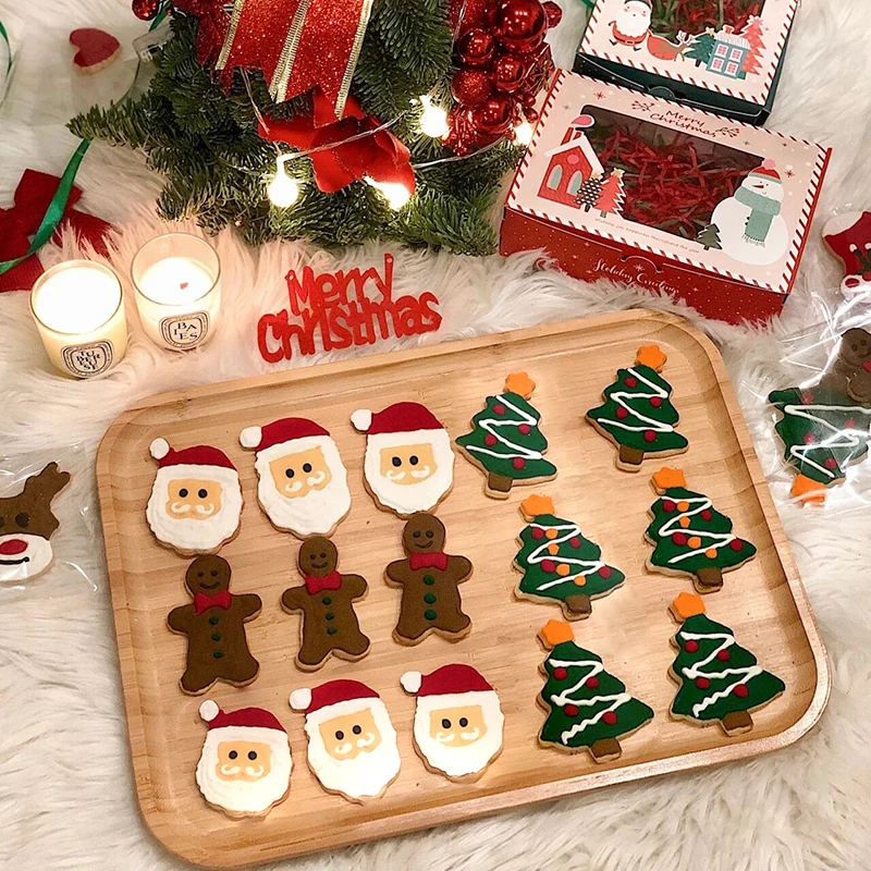 5 ks/set Vianočných Cookie Cutter Perník Xmas Tree Mold Vianoce Cake Dekorácie Nástroj 2024 Navidad DIY Pečenie Biscuit Plesne