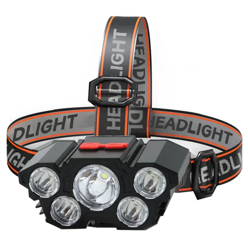 5 LED Svetlomet Nabíjateľné s Postavený v 18650 Batérie Silné Svetlo Svetlometu Kempovanie Dobrodružstvo Rybárske Vedúci Svetlo Blesku