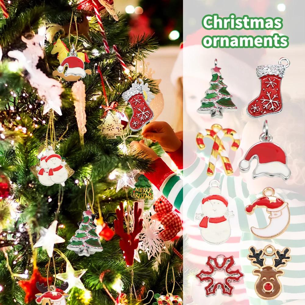 50-100ks Smalt Kúzlo Vianočných Santa Claus Prívesky pre Náhrdelníky, Náramky, Náušnice DIY Šperky Robiť Vianočné Dekorácie