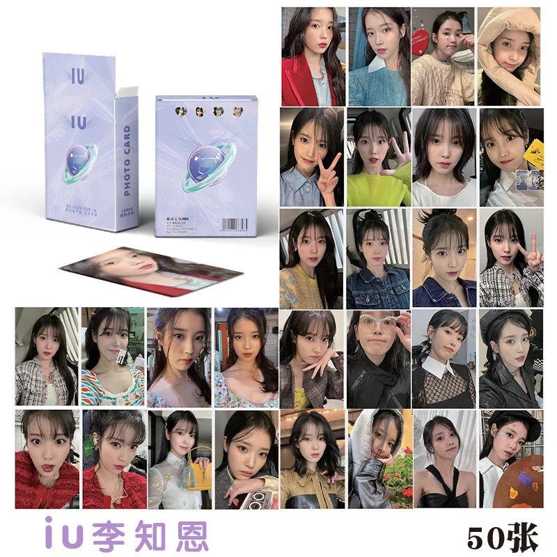50 Ks/Set IE Nový Album Laser Lomo Karty Lee Ji Eun Star Charakter Photocard Zbierku Kariet Cosply Darček