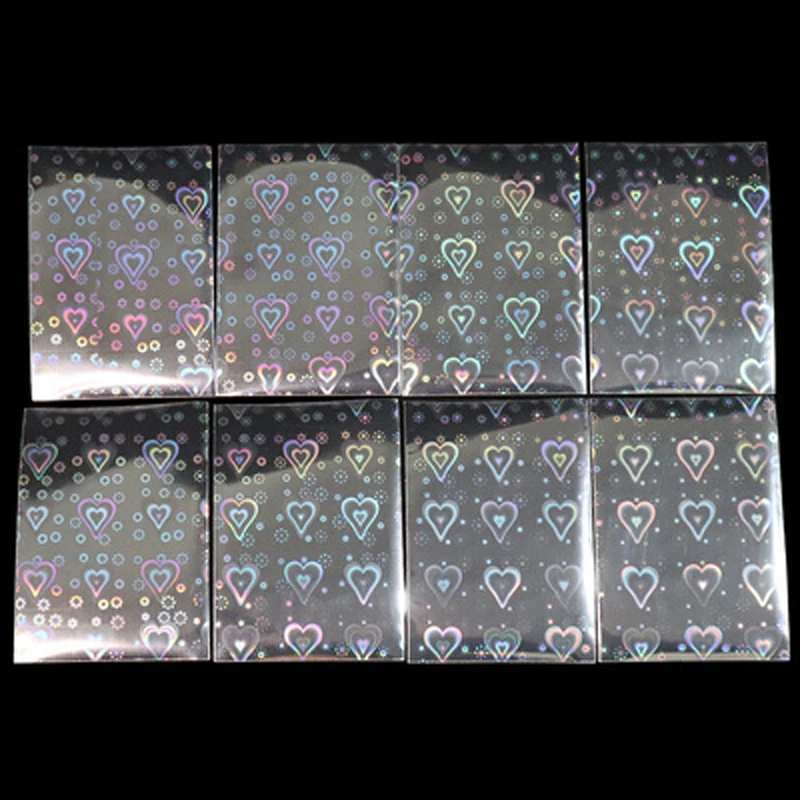 50PCS Kyseliny zadarmo Laser Srdce Blikajúce Holografické Transparentné Vymazať Kartu Film Rukávy Super Kórea Idol Foto Chránič Kryt