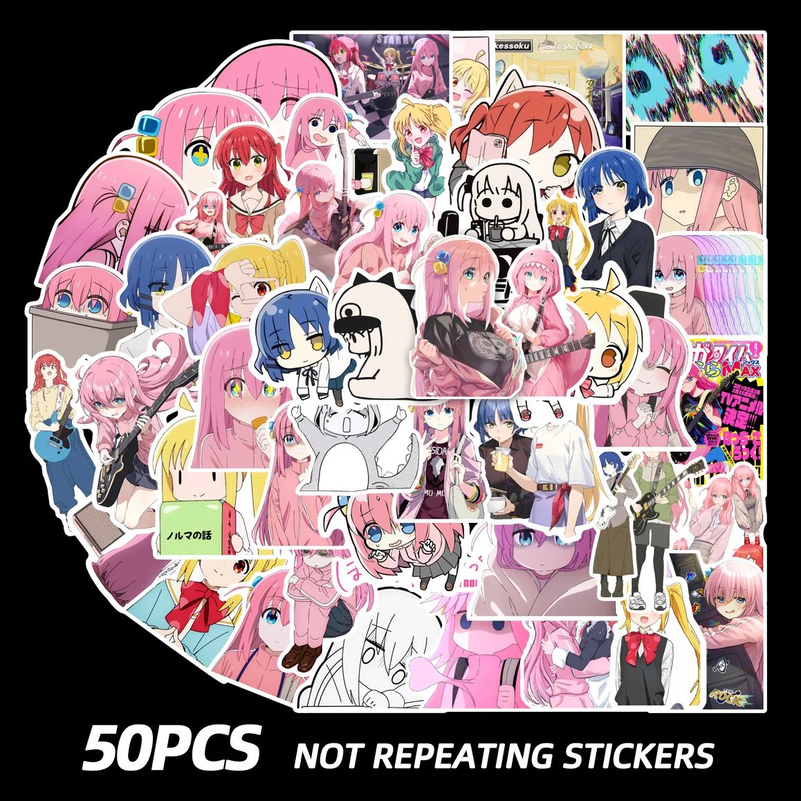 50Pcs/Set Bocchi Rock! Anime Bocchi-chan Goto Hitori Hudby DIY Gitara Pohár Telefón Prípade Nepremokavé PVC Samolepky Tlač