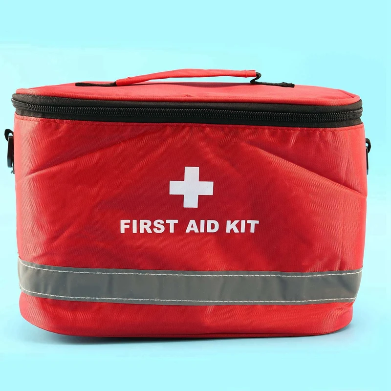 5X Vonkajšie Prvá Pomoc Kit Šport Camping Taška Domáce Tiesňové Prežitie Package Červená Nylon Zarážajúce, Kríž Symbol