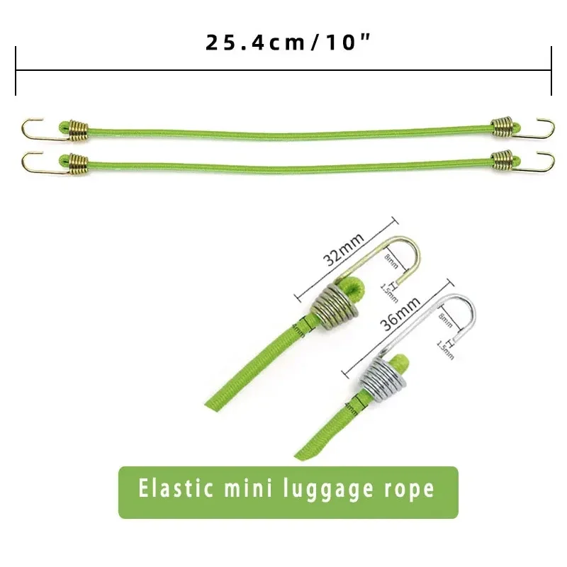 6/10Pcs Heavy-duty lano elastické bungee kábel Batožiny zväzok Elastický pás, Zapínanie zásuvky nástroja elast