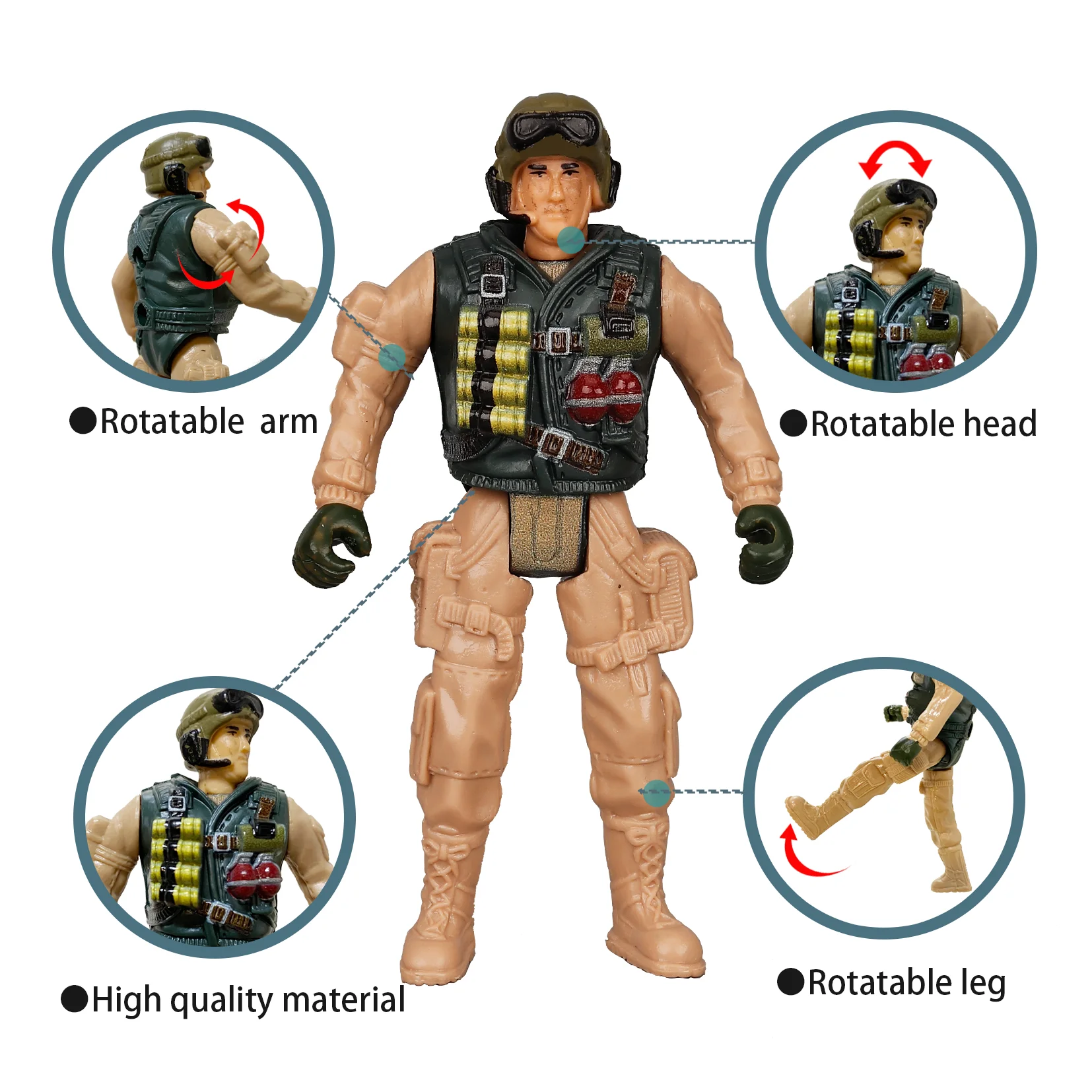 6Pcs Warrior Elite Force 1:18 Vojenské Vojak Akcie Obrázok Hračky Hnuteľného Armády Teroristické SWAT Tím Zbraň pre Deti Chlapec Darček