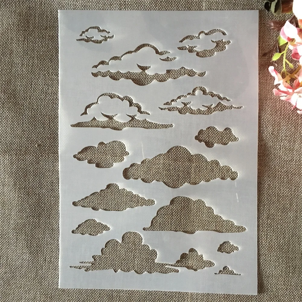 A4 29 cm Sky Cloud DIY Vrstvenie Blany Maľovanie Zápisník Sfarbenie Razba Album Dekoratívne Šablóny