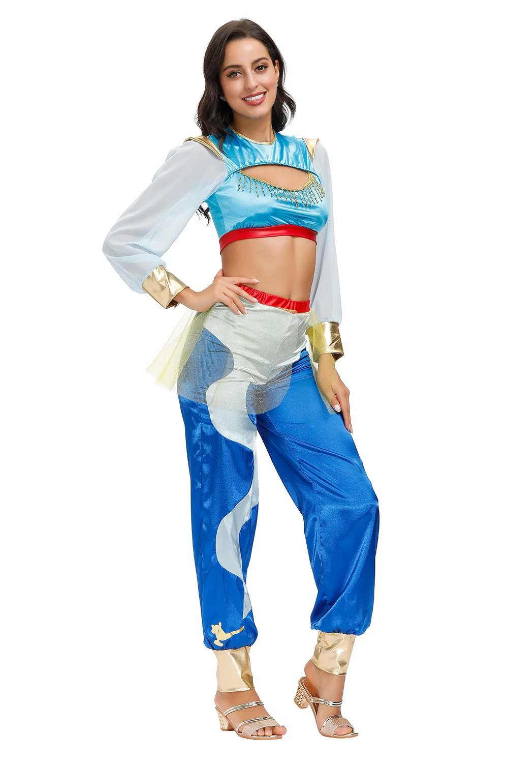 Aladdin Víla Princezná Jasmine Kostým pre Dospelých Žien Halloween Karneval Cosplay Party Zdobiť