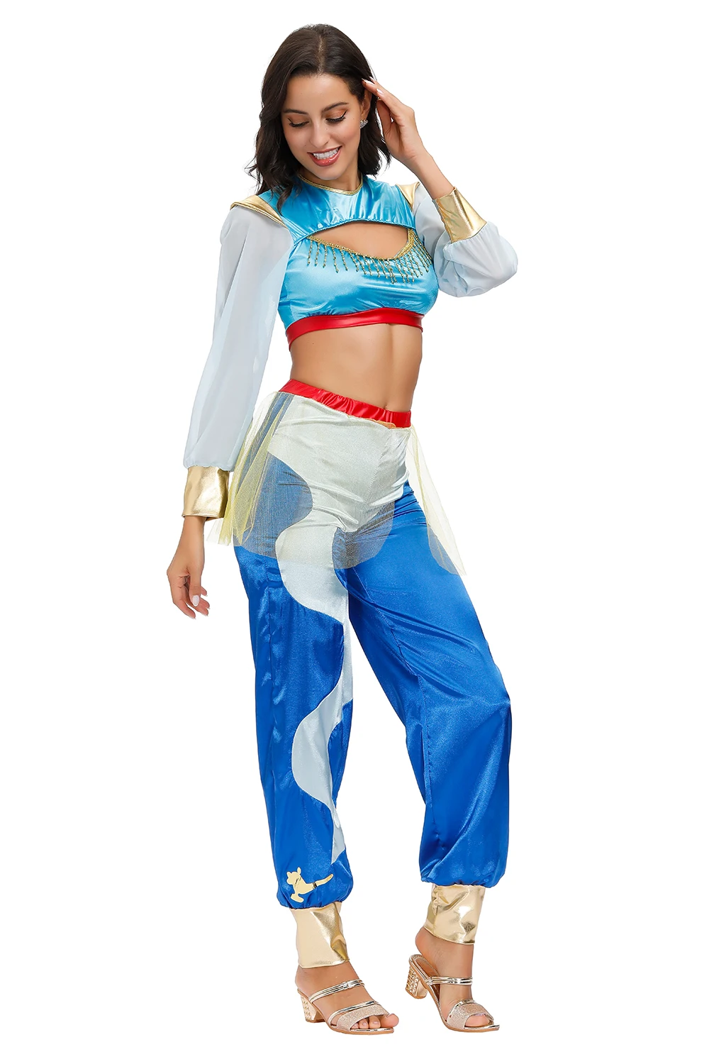 Aladdin Víla Princezná Jasmine Kostým pre Dospelých Žien Halloween Karneval Cosplay Party Zdobiť