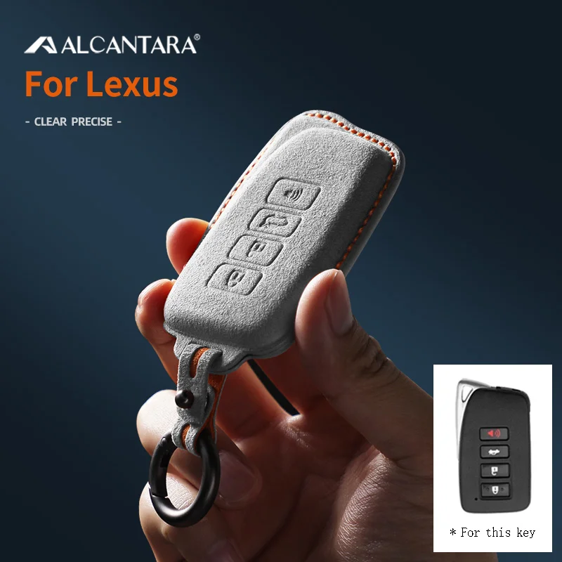 Alcantara Kľúča Vozidla Prípade Kryt Držiaka Tlačidlo Shell Pre Lexus ES UX UX 300e NX LC NX GS RX GX RC 200 250 350 LS 450H 300H Keychain