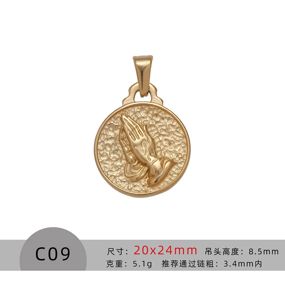 Amulet Magické Šťastie Symbol Prvok Mesiac Tlačidlo Mince Cross Prívesok Šperky 18K Zlatom Nehrdzavejúcej Ocele, Šperky, Darčeky pre Ženy