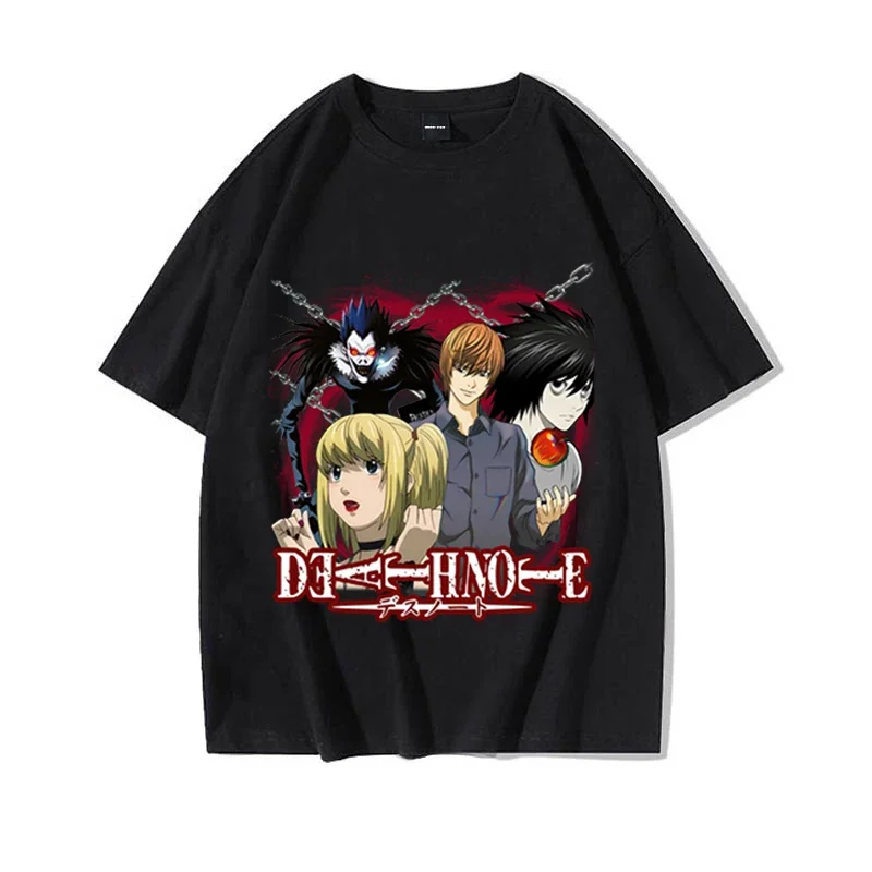 Anime Death Note, Nadrozmerné T Shirt Light Yagami Grafické T Košele Teens Y2k Top Tees High Street Mužov Oblečenie Letné Tričko Ženy