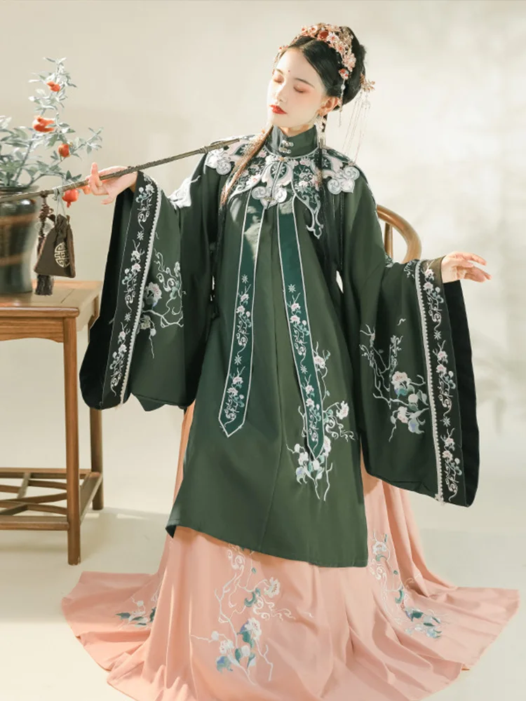 Autentické Hanfu žien dávnych kostým Čínsky štýl stand golier cardigan s víla vzduchu a elegantné vietor a mraky