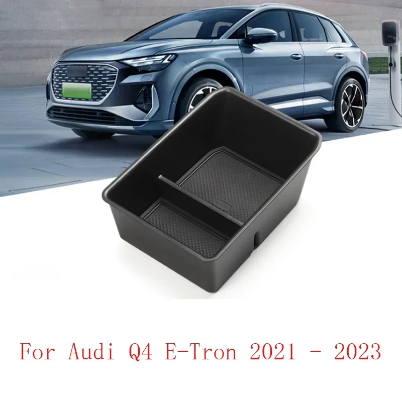 Auto centrálnej konzoly, lakťová opierka box dvere, úložný box vnútorný manažér pre Audi Q4 E-Tron 2019-2022 Auto príslušenstvo