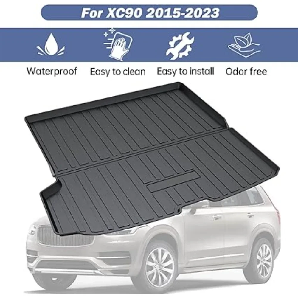 Auto Interiéru Vozidla Vzadu Cargo Vložkou batožinového priestoru Zásobník Rohože Ochranné Easy Clean Anti-scratch TPO pre Volvo XC90 2015-2023