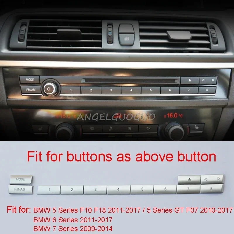 Auto Klimatizácia CD Počet Tlačidiel Flitrami Dekorácie Kryt Výbava Pre BMW 5 6 7 Série 5GT F10 F18 F06 F07 F12 F13