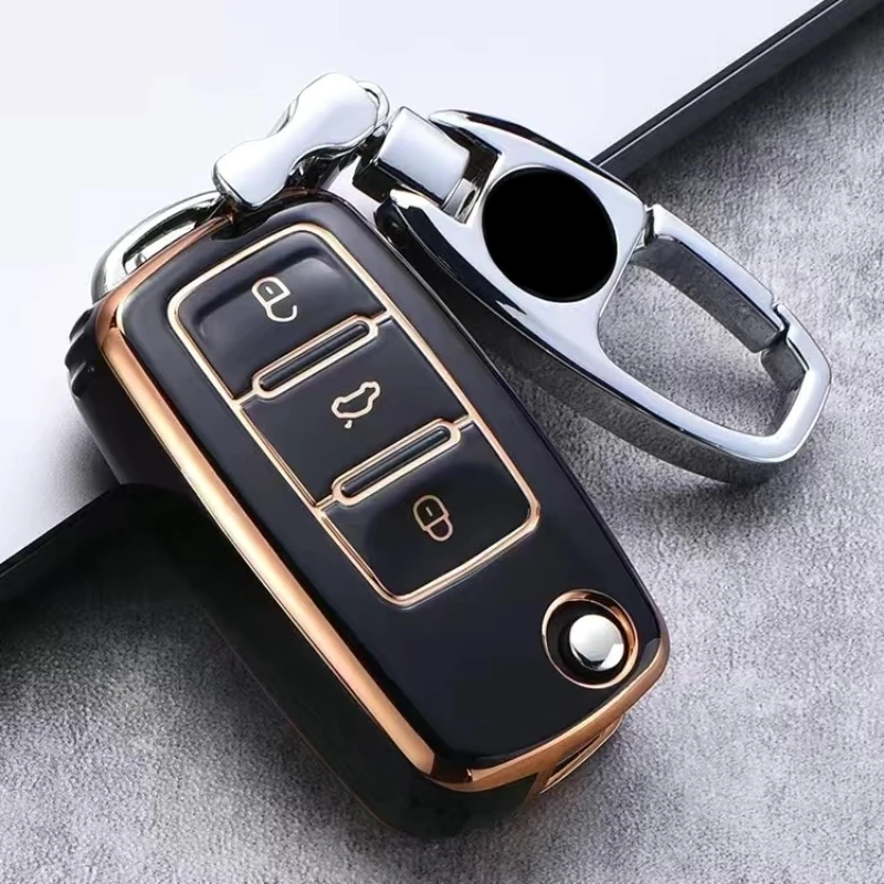 Auto Kľúč, Kryt Prípade Držiteľ Keychain pre Volkswagen Polo Golf Passat Chrobák Golf, Bora, Caddy Sagitar Tiguan B6 Eos Jetta pre Škoda