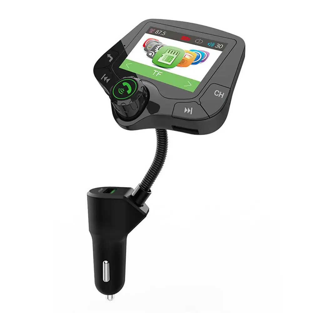 Auto MP3 Prehrávač s Bluetooth Farebný Displej QC3.0 Rýchle Nabíjanie Stereo Prehrávač Hudby, Bluetooth Hands-free, FM Vysielač