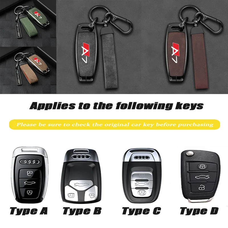 Auto Príslušenstvo Zliatiny Zinku Kľúča Vozidla Prípade, Diaľkové Ovládanie Chránič Pre Audi A7 Logo Celej Série Kľúča Vozidla Kryt Príslušenstvo Keychain