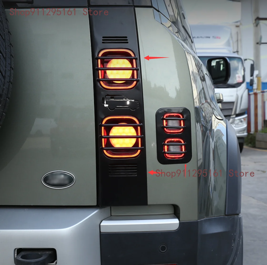 Auto Zadné Brzdové Svetlo Široký Svetelný Indikátor Kovový Ochranný Čistý Kryt Auto Príslušenstvo Land Rover Defender 110 2020-2021