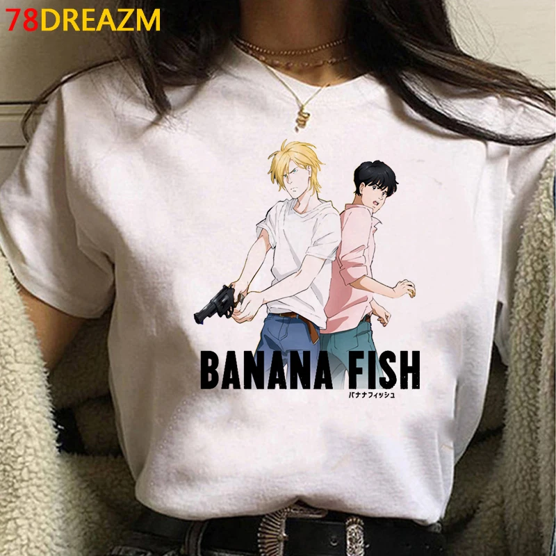 Banán Ryby top tees tričko muž harajuku kawaii 2021 pár kawaii grafické tees tričko grafické tees ženy harajuku