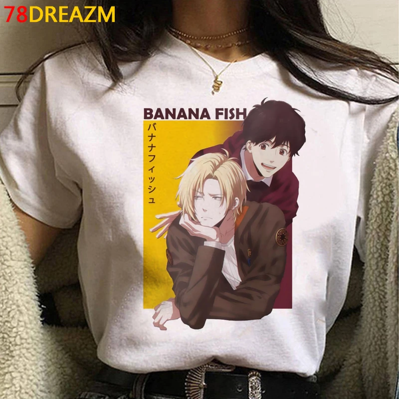 Banán Ryby top tees tričko muž harajuku kawaii 2021 pár kawaii grafické tees tričko grafické tees ženy harajuku