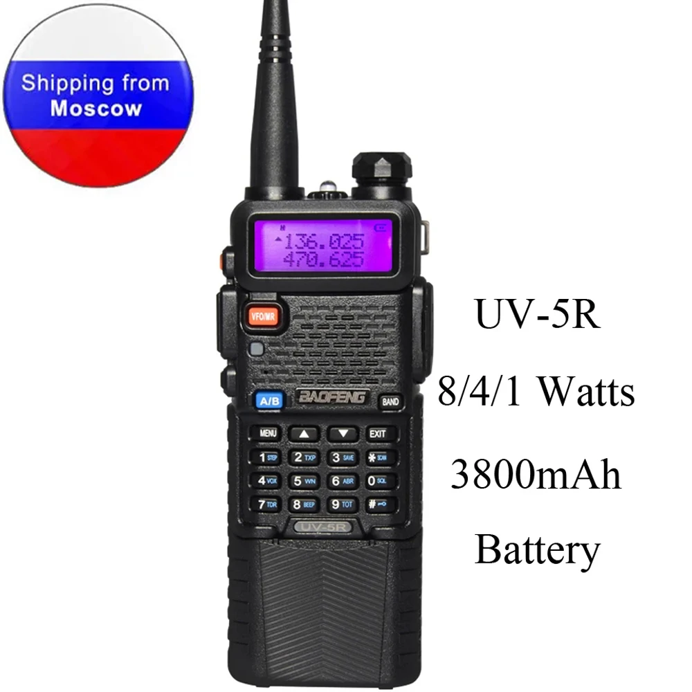 Baofeng UV-5R 8W Amatérske Rádio 1800mAh alebo 3800mAh Batérie Dual Band 136-174&400-520MHz DTMF Prenosné Walkie Talkies