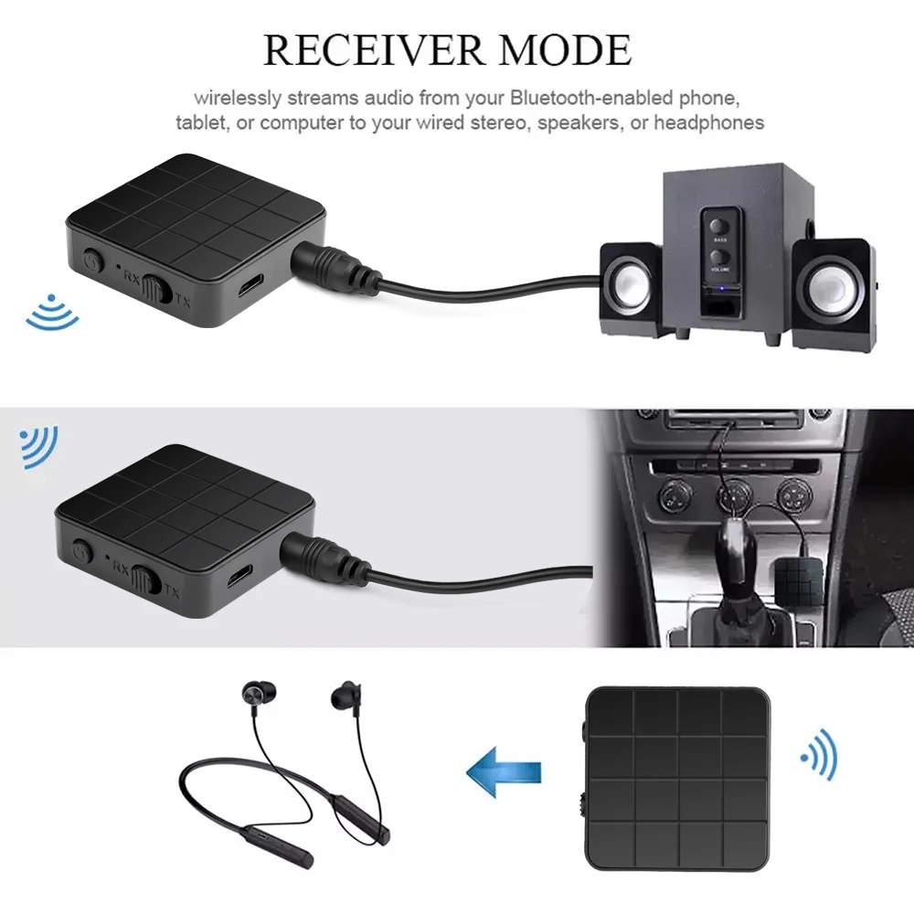 Bluetooth 5.0 4.2 Prijímač & Vysielač Audio Hudbu Stereo Adaptér Bezdrôtovej siete RCA, 3.5 MM AUX Jack Pre PC TV Slúchadlá Auto Reproduktor