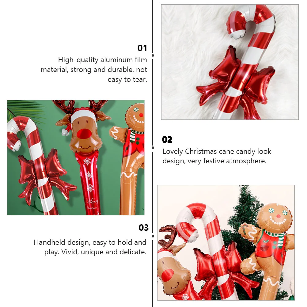 Candy Strany Balóny Vianočné Ozdoby, Vianočné Nafukovacie Stick Vianoce Nafukovacie Stick Vianočné Mylar Balóniky, Cukrovinky, Balóny